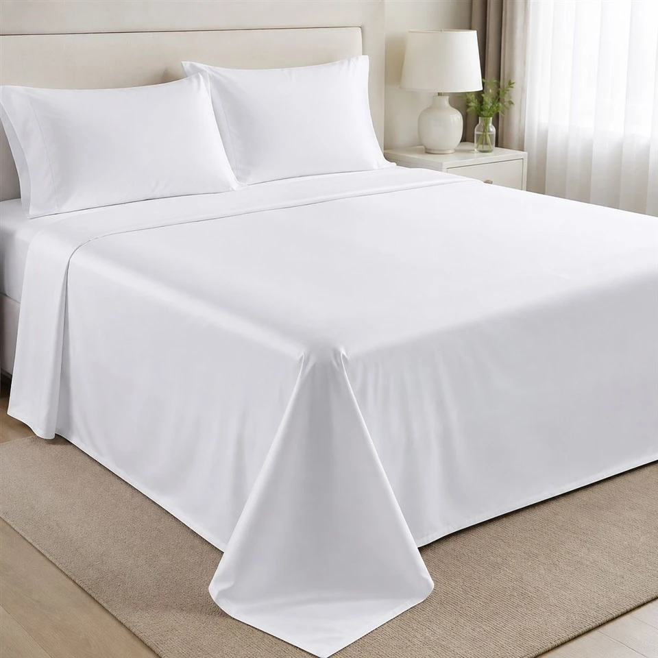 Premium hvitt hotelllaken